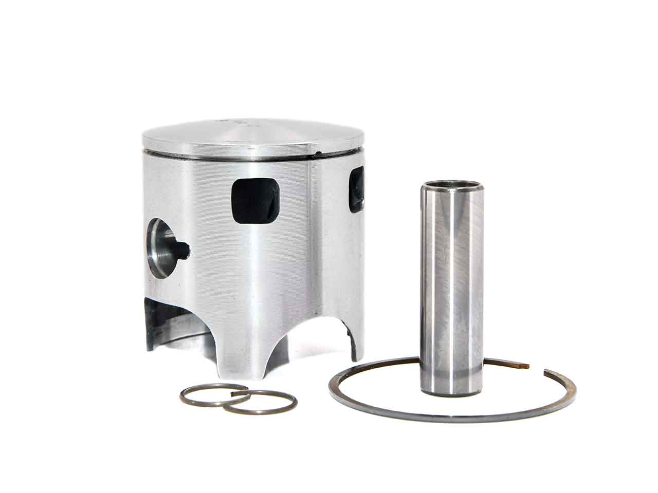 Kolben für KTM SX 65 mit zwei Einlassfenstern.