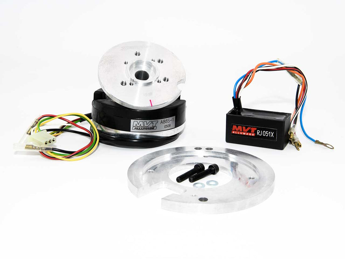 MVT Zündung für einen CPI Keeway Motor. Analoger Stator mit Montageplatte, Innenrotor und CDI.