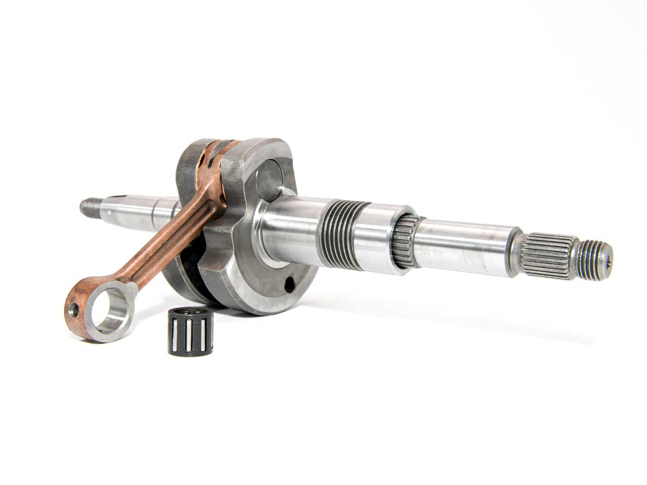 Barikit Kurbelwelle für einen Suzuki Katana Motor. Eine Pleuelstange mit Hubzapfen und ein Nadellager.