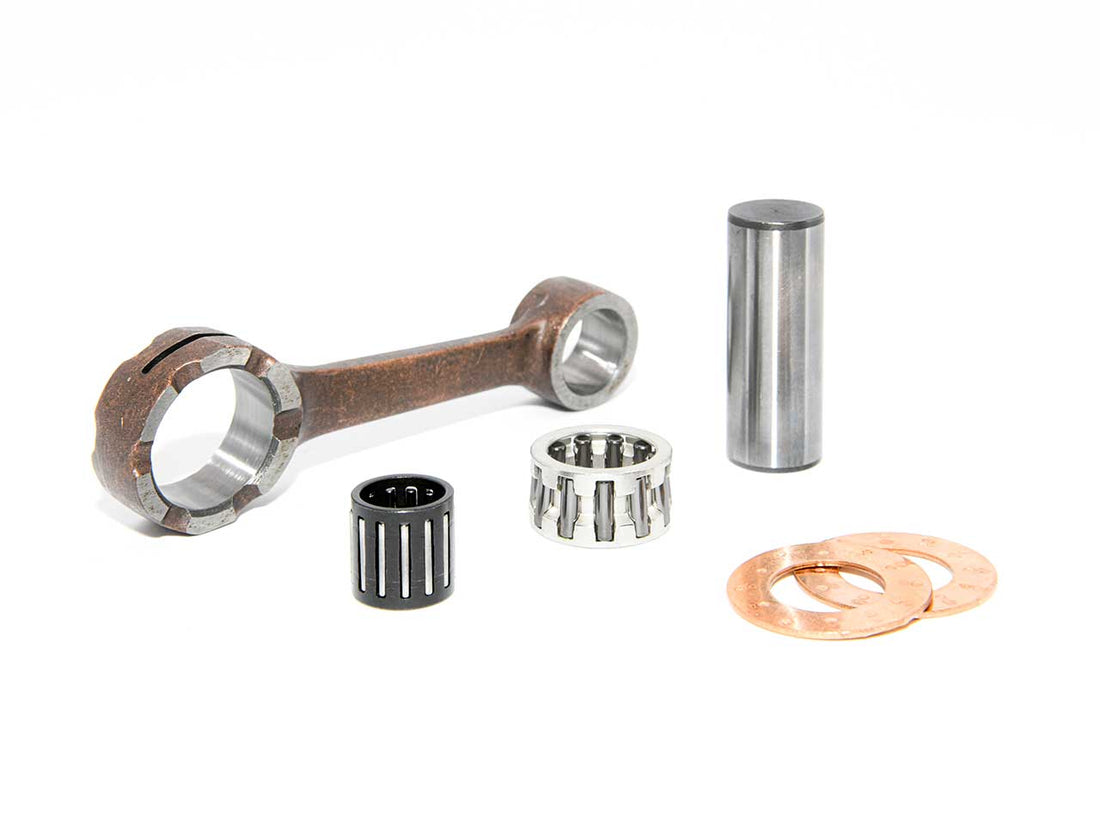Barikit Pleuel für einen Peugeot Buxy Moped Motor. Ein Hubzapfen, zwei Anlaufscheiben sowie 2 Nadellager.
