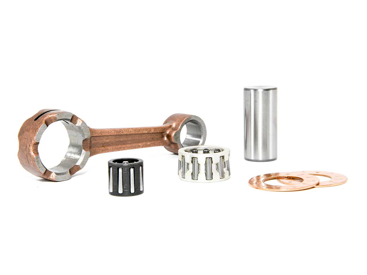 Barikit Pleuel für einen Suzuki Moped Motor. Ein Hubzapfen, zwei Anlaufscheiben sowie 2 Nadellager.