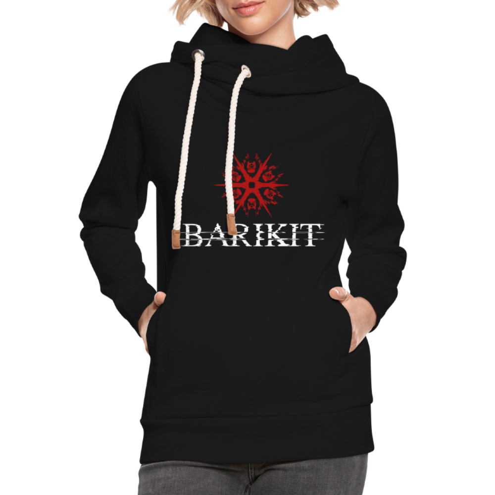 Unisex Schalkragen Hoodie - Schwarz