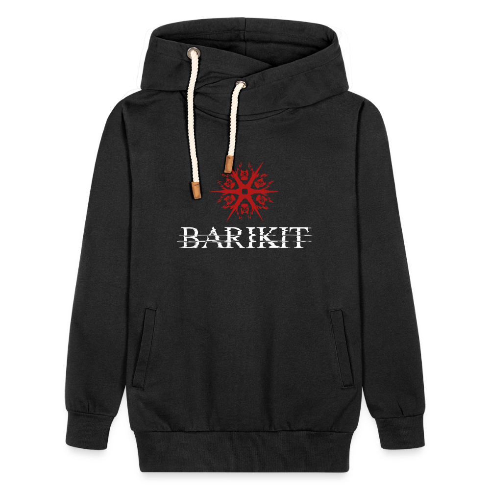 Unisex Schalkragen Hoodie - Schwarz