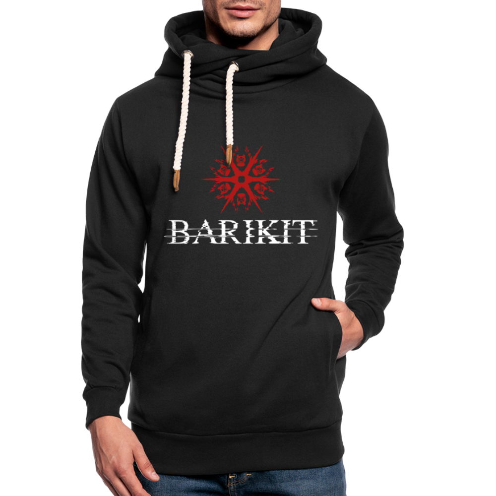 Unisex Schalkragen Hoodie - Schwarz