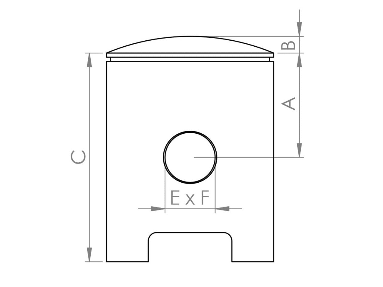 Zeichnung Barikit Kolben für einen Montesa Motor mit Bemaßung.