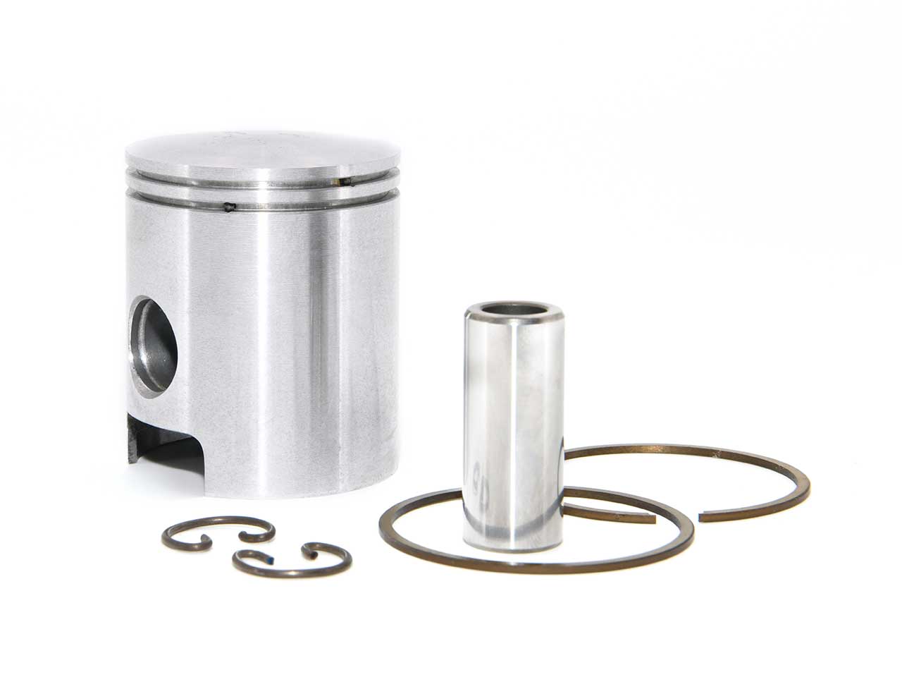 Barikit Kolben für einen Sachs Motor. Ein Kolbenbolzen sowie 2 Kolbenclips und ein Kolbenring.