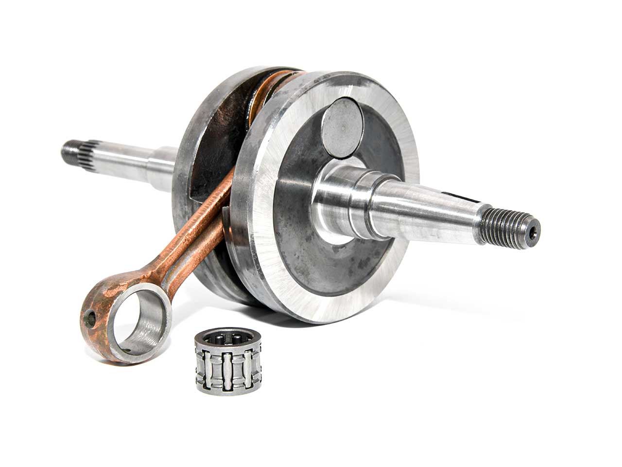 Barikit Kurbelwelle für einen Honda Dio Roller Motor. Eine Pleuelstange mit Hubzapfen und ein Nadellager.