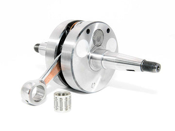 Barikit Kurbelwelle für einen AM6 Moped Motor. Eine Pleuelstange mit Hubzapfen und ein Nadellager.