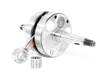 Barikit Kurbelwelle für einen AM6 Moped Motor. Eine Pleuelstange mit Hubzapfen und ein Nadellager.