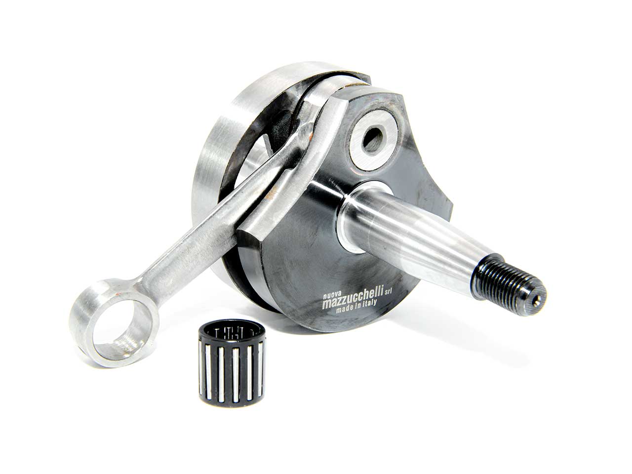 Barikit Kurbelwelle für einen Vespa PK Motor. Eine Pleuelstange mit Hubzapfen und ein Nadellager.