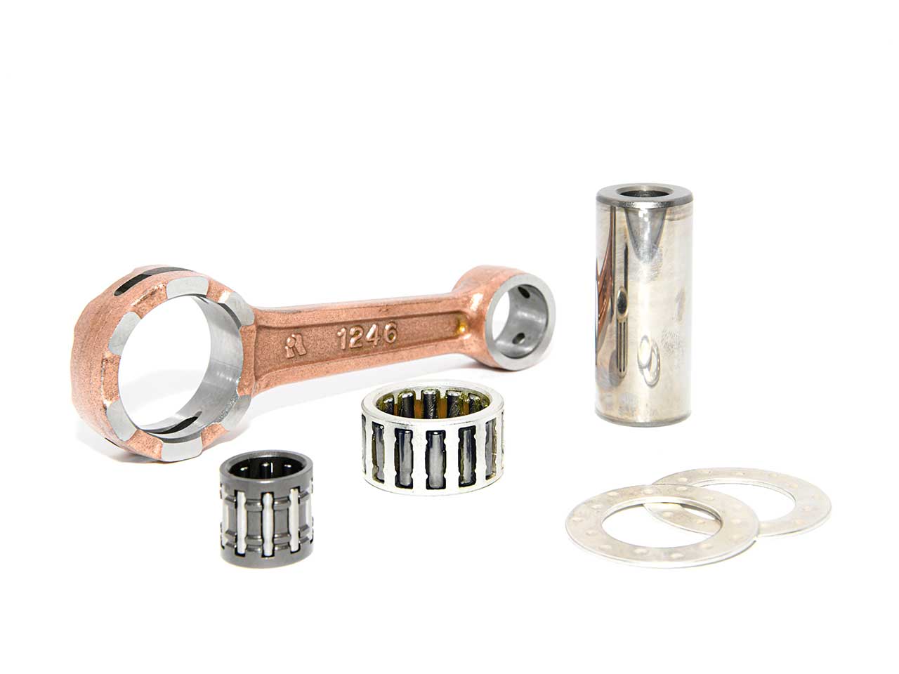 Barikit Pleuel für einen Kawasaki KX 60 Moped Motor. Ein Hubzapfen, zwei Anlaufscheiben sowie 2 Nadellager. 
